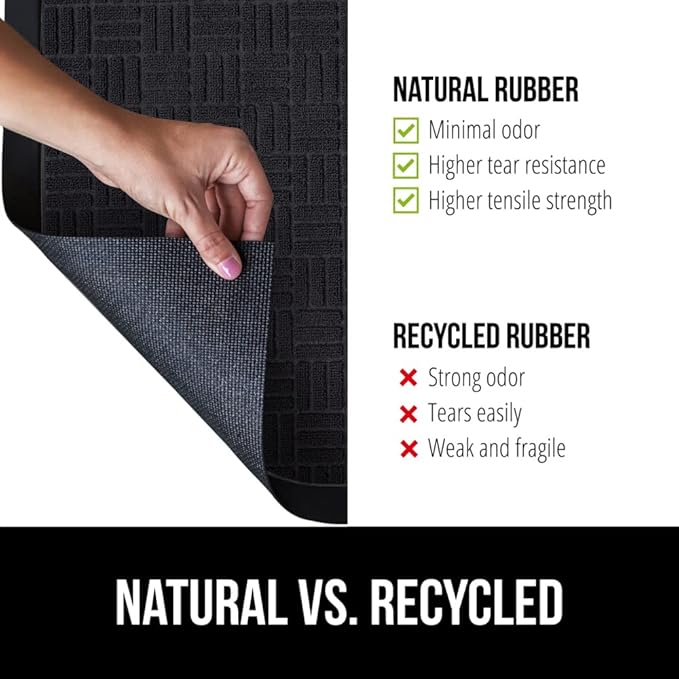 GORILLA GRIP 100% Waterproof All-Season WeatherMax Doormat US Designed Natural Rubber, Stain and Fade Resistant, Low Profile Indoor Outdoor Door Mats, Easy Clean Patio Mat, 17x29, Midnight Maze - Image 6