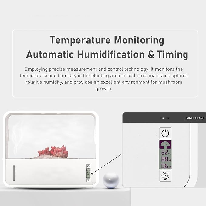 Mushroom Growing Tent, Transparent Viewing, Automatic LED Lighting, USB Powered, Smart Soilless Cultivation - Automated Humidity Control, Easy One Button Setup, Indoor Home - Image 4