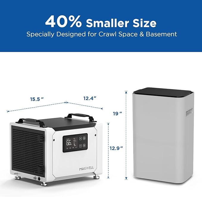 70 Pints Commercial Dehumidifier with Pump, Portable Crawl Space Dehumidifiers for Basement and Home, Energy Star Efficient Certified, Automatic Defrost - Image 5