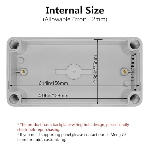 LeMotech Junction Box IP67 Waterproof Dustproof ABS Plastic Project Box for Electrical Outdoor Enclosure Gray 6.3 x 3.1 x 2.2 inch (160 x 80 x 55 mm),2 Pack - Image 3