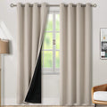 BGment 100% Blackout Curtains for Bedroom Window 84 Inch Length 2 Panels, Thermal Insulated Full Light Blocking Grommet Drapes for Living Room Darkening with Black Liner, 52 Inch Wide Each, Cashmere by BGment