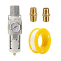 Air Compressor Water Separator Filter 1/2" NPT 150 PSI,Compressed Filter Regulator Combo,5 Micron Moisture Trap for Pneumatic Tools by LNCHKA