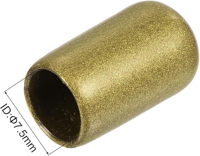 uxcell 20pcs Rubber End Caps 7.5mm ID Vinyl Round Tube Bolt Cap Cover Thread Protectors Gold - Image 3