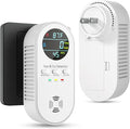 5-in-1 Carbon Monoxide Detectors, Natural Gas Leak Detector, Plug-in & Battery Backup CO Detector, HD Digital Display, CO Gas Temp Humidity Sensor, 1-Pcs, White by VilfeLLC