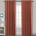 H.VERSAILTEX Blackout Curtains Thermal Insulated Window Treatment Panels Room Darkening Blackout Drapes for Living Room Back Tab/Rod Pocket Bedroom Draperies, 52 x 84 Inch, Orange, 2 Panels by HVERSAILTEX