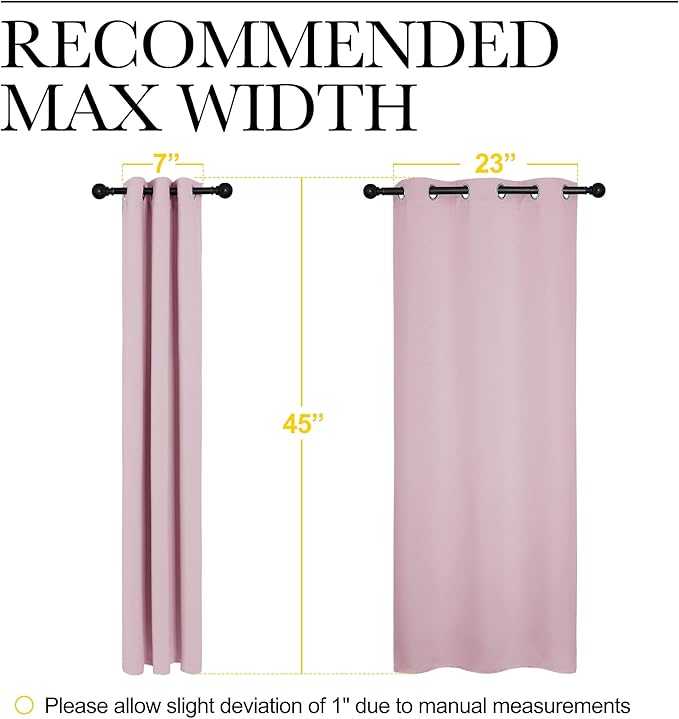 NICETOWN Blackout Curtain Panels for Girls Room, Nursery Essential Thermal Insulated Solid Grommet Top Blackout Drapes (Baby Pink=Lavender Pink, 1 Pair, 29 x 45 Inch) - Image 7