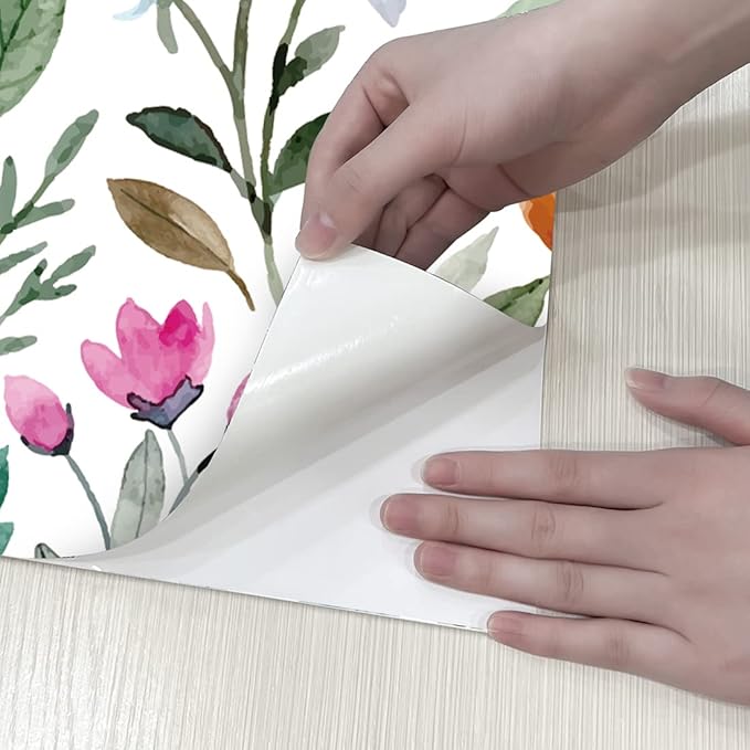 Self Adhesive Colorful Floral Shelf Liner Contact Paper Decorative Watercolor Small Flower Drawer Liner Peel and Stick Floral Wallpaper for Walls Cabinets Table Decal 17.7X117 Inches - Image 2