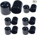 Acocony 7/8 Inch Rubber Cap Round Rubber End Caps PVC Flexible Protector Plastic Plugs for Round Holes Black Pack of 12 by Acocony