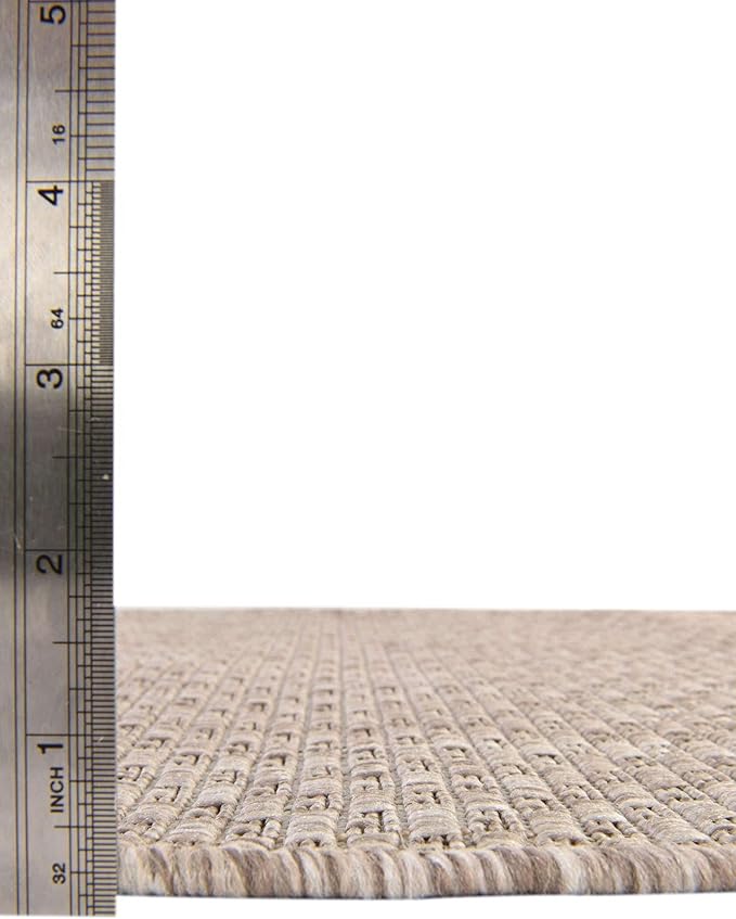 Unique Loom Collection Casual Transitional Solid Heathered Indoor/Outdoor Flatweave Area Rug (2' 7" x 10' Runner, Beige/Ivory) - Image 5