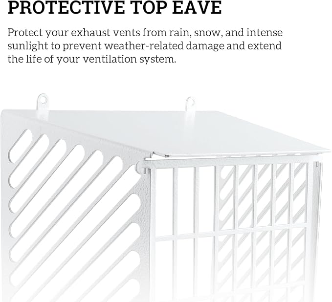 Outdoor Dryer Vent Cover with Open/Close Flap – Fits 5–6 Inch Vent Caps, Heavy-Duty Metal Dryer Vent Screen, Animal Guard, Weather-Resistant, Easy to Install (8.5"Lx8.5"Wx7.5"H) - Image 6