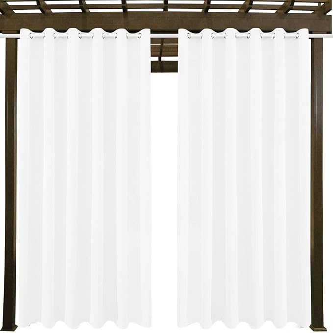 Water Proof Outside Curtains with Grommet Top for Porch, W84 x L95 Thermal Insulated Washable Light Block Outdoor Divider Drapes for Patio Gazebo Deck Pool Area Pergola Cabana (2 Panels) - Image 9