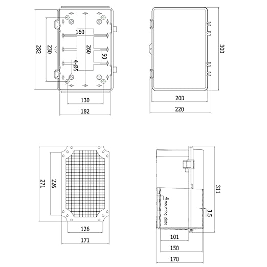 Outdoor Waterproof Electrical Box Junction Box Weatherproof IP67 ABS Plastic Enclosure Switch Router Project Box Electronics Enclosure with Mounting Plate Wall Bracket Clear 11.8"x7.9"x6.7" - Image 6