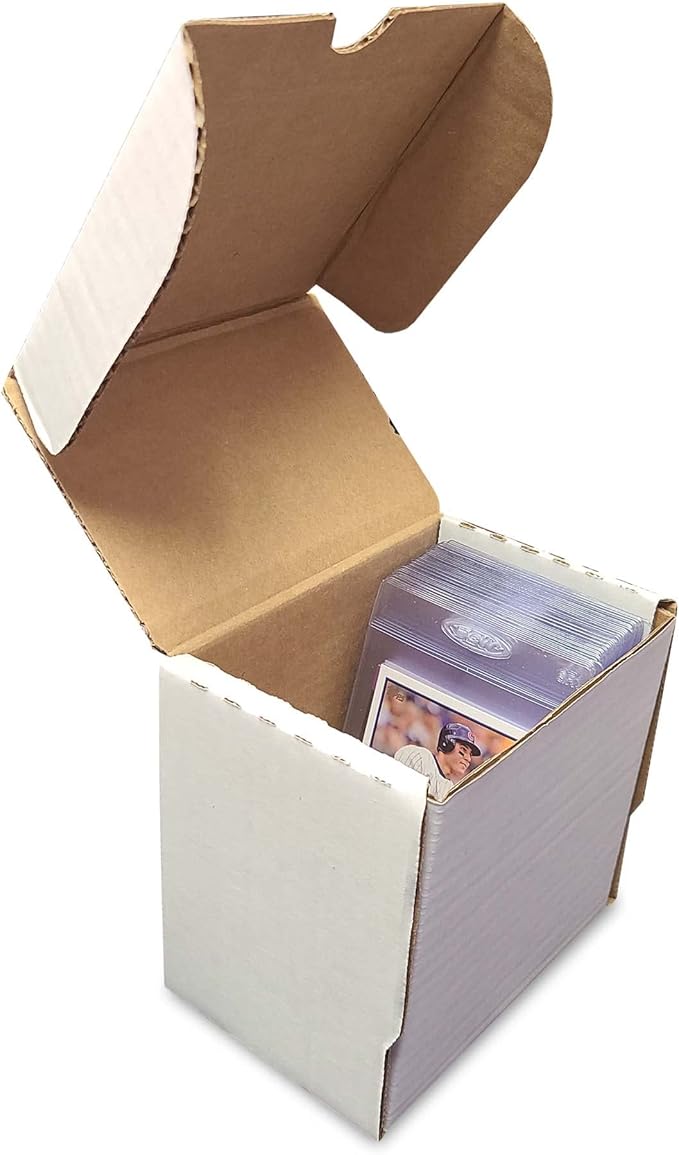 BCW 5-Inch Semi Rigid #1 Card Holder Storage Box - Holds 130 Semi-Rigid Card Holders - White Corrugated Cardboard - Ideal for Trading, Sports & Collectible Cards - Image 2