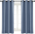 NICETOWN Blackout Curtain Blind for Bedroom, Single Panel, W42 x L45 inches, Stone Blue, Thermal Insulated Grommet Blackout Room Darkening Drape/Drapery by NICETOWN