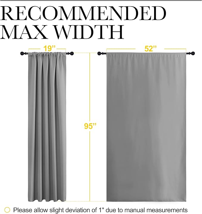 NICETOWN Living Room Curtains for Window - Energy Efficient & Noise Reducing Thermal Insulated Rod Pocket Blackout Drapes/Draperies for Living Room (Silver Grey, 2 Panels, W52 inches x L95 inches) - Image 7