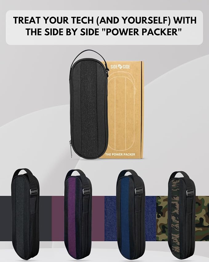 SIDE BY SIDE Electronics Organizer Travel Case for Cables, Charger, Power Bank – Tech Bag for MacBook Accessories, Adapter – Slim Cord Organizer Bag with Gift Box for Travel & Daily Use - Image 10