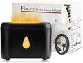 Flame Diffuser for Essential Oils, 200ml Ultrasonic Aroma Diffusers with Cool Mist, Aromatherapy Diffuser with Auto-Off Protection, Small Humidifier for Home,Office,Bedroom,Gift (Black) by Phimuezl