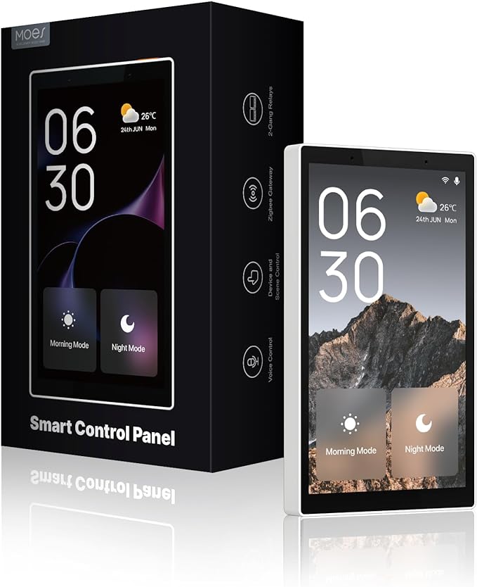 MOES Smart Home Touchscreen Control(1-Switch Panel), In-wall Smart Panel with Alexa Built-in, Compatible with Smart Life devices, Manage and Control Home Devices and Scenes with Touch and Voice by MOES