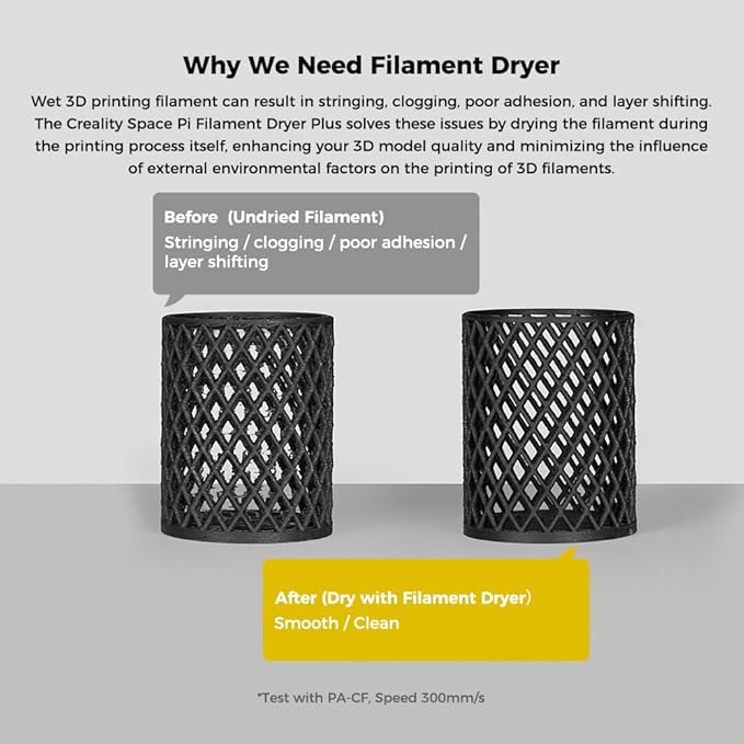 Creality Official Space Pi Filament Dryer Plus, Dual-Spool Filament Dryer Box for 3D Printing with 360°PTC Heating, 4'' LCD Touch Screen, Drying Faster Smarter for 1.75/2.85mm PLA PETG ABS TPU Nylon - Image 7