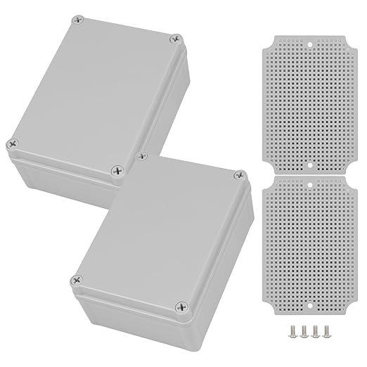 Junction Box, 6.9"x 4.9"x 3"(2 Pack) Outdoor Electrical Box with Mounting Plate, IP67 Dustproof Waterproof ABS Plastic Project Box, DIY Electrical Enclosure Gray (175x 125x 75 mm) - Image 9