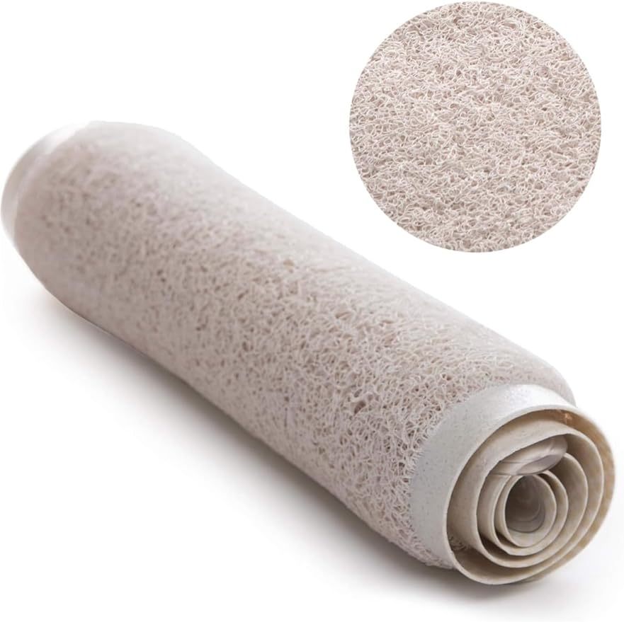 Non Slip with Suction Cups Loofah Bathmat 27"x15" & 29.5"X16.9", PVC Loofah Bathroom Mats, Loofah Mats for Shower and Bathroom, Quick Drying, (BA-82062/MAVWHI 29.5"X16.9") by Home+Expressions