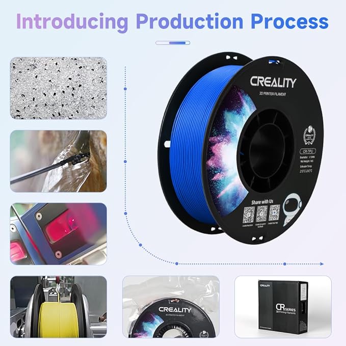 Official Creality TPU Filament, Flexible 3D Printer Filament 1.75mm, 95A Shore High Hardness & Resilience, Dimensional Accuracy +/- 0.03 mm for Most FDM 3D Printers - Image 5