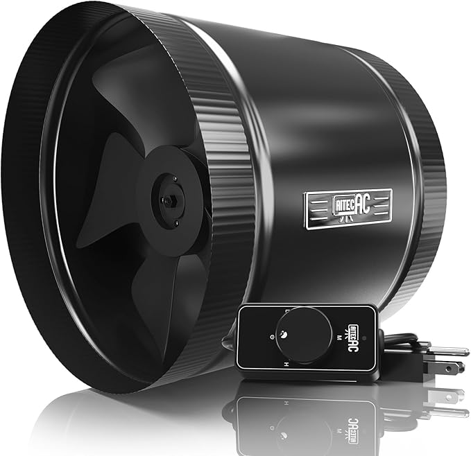 8 Inch Inline Duct Fan with Speed Controller - 420CFM High Airflow, Ultra Quiet 63.5dB for Grow Tents, Hydroponics, Ventilation, Exhaust - Energy Efficient 44W Inline Exhaust Fan - Image 8