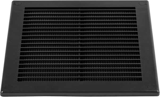 10-Pack 8" x 8" (Outer Size) Square Air Vent Cover – Black Plastic Vent Deflector - Screen Mesh, Surface Mount Wall Ceiling – Cold Air Return Soffit Air Vent Cover - Register Indoor Outdoor - Image 8