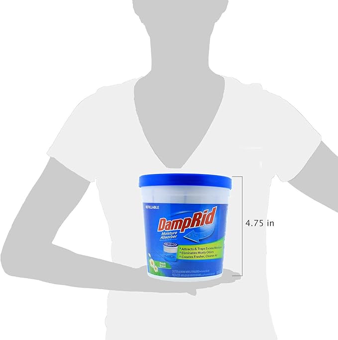 DampRid Fresh Scent Refillable Moisture Absorber - 10.5oz cup – Traps Moisture for Fresher, Cleaner Air - Image 8