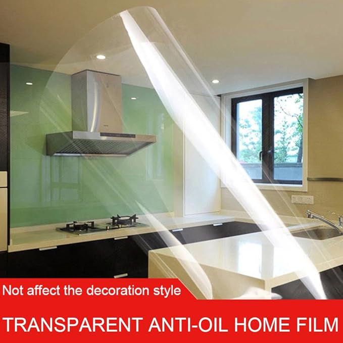 HOHOFILM 2mil Transparent Furniture Protective Film Heat Resistance Gloss Table Top Cloth Mat Self-Adhesive Stickers Clear for Wood Table Kitchen Countertop Anti-Oil 80cmx500cm - Image 6