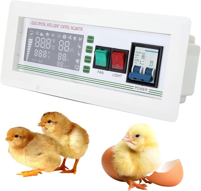 XM‑18SD Egg Incubator Controller Large-Screen 5 Modes Intelligent Temperature Humidity Control Thermostat for Chicken Goose Duck(0-99℃ 0-99% Rh)(110V) by Tissting