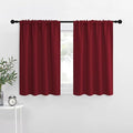 NICETOWN 40 inch Curtains for Small Windows, Thermal Insulated Privacy Short Drapes for Kitchen Bathroom (Set of 2, Burgundy Red, 34" Wide) by NICETOWN