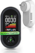 4IN1 Gas & Carbon Monoxide Detector Combination Plug in, CO Gas Monitor with Real-Time Temperature & Humidity Display, Alarm for Natural Gas, Propane by MOES