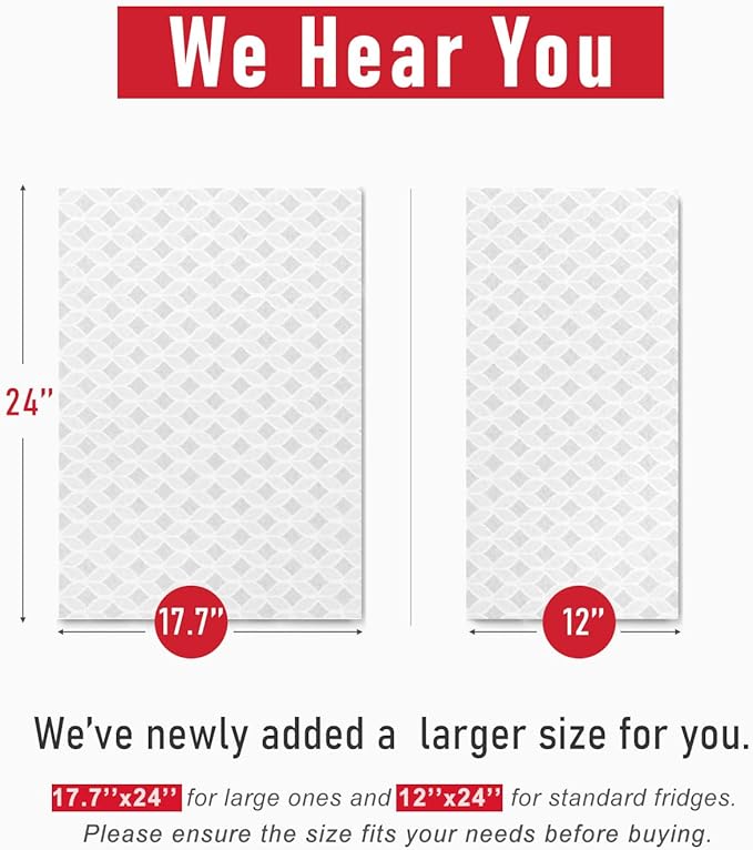 Cooyes Refrigerator Liners, Non-Slip Fridge Liners Washable, Absorbent Refrigerator Shelf Liner for Kitchen Cabinets, Non-Adhesive Refrigerator Mats Fridge bin Liners 12" x 24", 6Pcs - Image 4