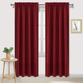 DWCN Christmas Blackout Curtains Room Darkening Thermal Insulated Bedroom Curtains Window Curtain Panels, 52 x 84 inches Long, Set of 2 Burgundy Rod Pocket Drapes by DWCN