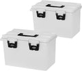 Sheffield 12763 XL Storage Bins With Lids, 2-Pack Stackable Storage Bins, Made in USA, Lockable and Water-Resistant Containers with Lids, Plastic Containers for Home, Classroom, and Dorm by Sheffield