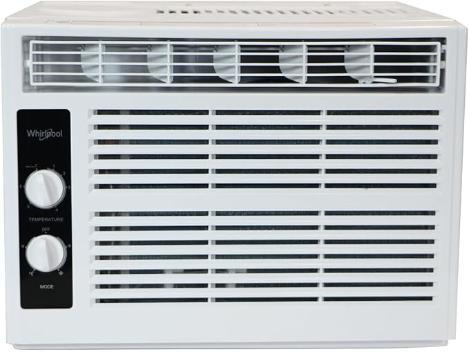 Whirlpool 5,000 BTU 115V Window Air Conditioner & Dehumidifier with Mechanical Controls, Window AC Unit for Apartment, Dorm Room, & Small Rooms up to 150 Square Feet in White by Whirlpool