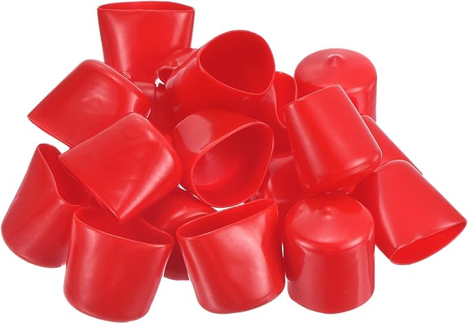 uxcell 20pcs Rubber End Caps 29mm ID Vinyl Round Tube Bolt Cap Cover Thread Protectors Red - Image 4
