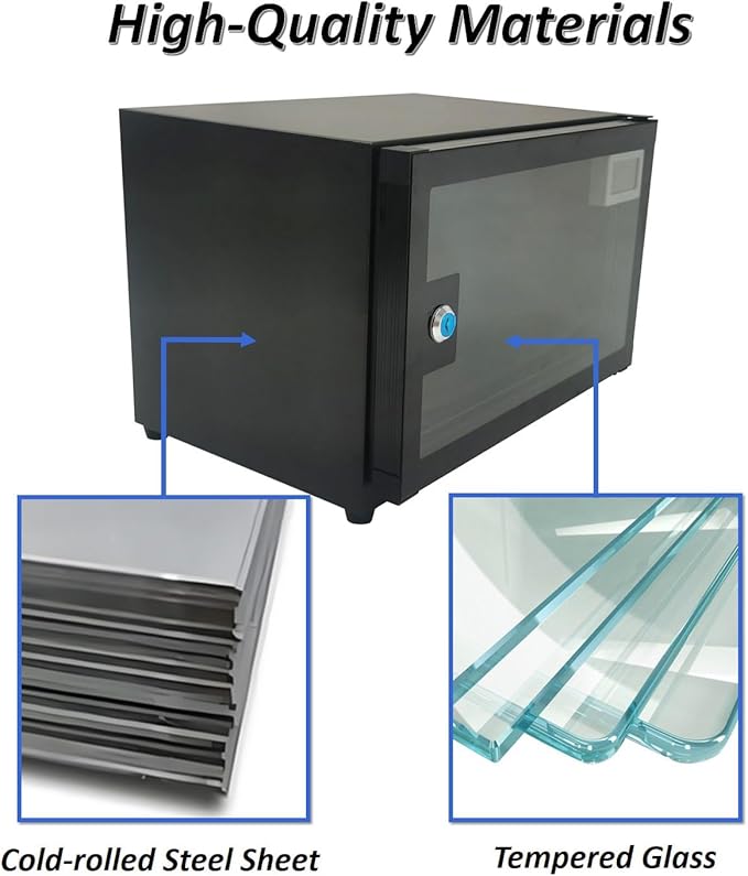 INTBUYING Camera Storage Dry Cabinet 18L Electronic Dehumidifier Cabinet Noiseless 110V with Digital Display and Key Lock Accuracy 3% RH - Image 5