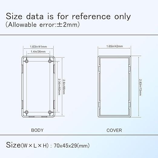 Project Box 8 Pieces Electrical Box Small Junction Box ABS Plastic Enclosure Power Electronic Case White 2.76" x 1.77" x 1.14"(70 x 45 x 29mm) - Image 7