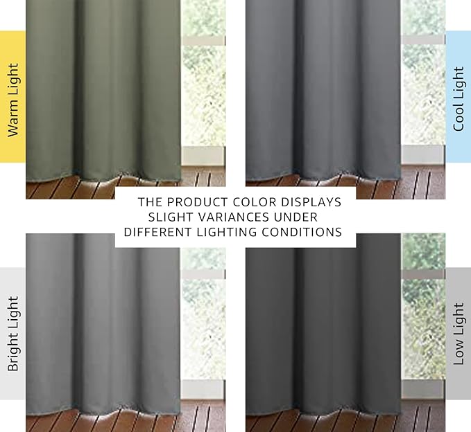 NICETOWN Thermal Insulated Grommet Blackout Curtains for Office, Kids Window Drape Panel for Nursery, Privacy Short Curtains (Silver Grey, 2 Panels, W42 x L84-Inch) - Image 3