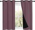 NICETOWN Dry Rose 100% Blackout Curtains 45 inches Long, 2 Thick Layers Completely Blackout Window Treatment Thermal Insulated Lined Drapes for Small Window (1 Pair, 42 inches Width Each Panel) by NICETOWN