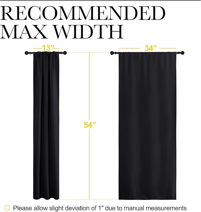 NICETOWN Black Out Curtain Panels for Kitchen - Energy Smart Decoration Thermal Insulating Blackout Drapes/Draperies for Small Window (2 Panels, 34 in x 54 in (W x L)) - Image 7