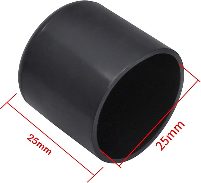 20Pcs Round Rubber Furniture Leg Caps 1"/25mm Vinyl Flexible Chair Leg Floor Protectors/Covers Plastic End Caps for Patio/Indoor Furniture Leg Caps Railing (Black) - Image 3