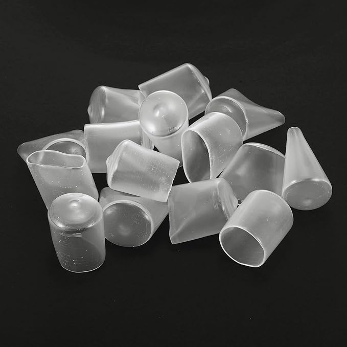 uxcell 20pcs Rubber End Caps Protective Caps 26mm(1 Inch) ID Vinyl PVC Round Tube Bolt Cap Cover Screw Thread Protectors, Clear - Image 4