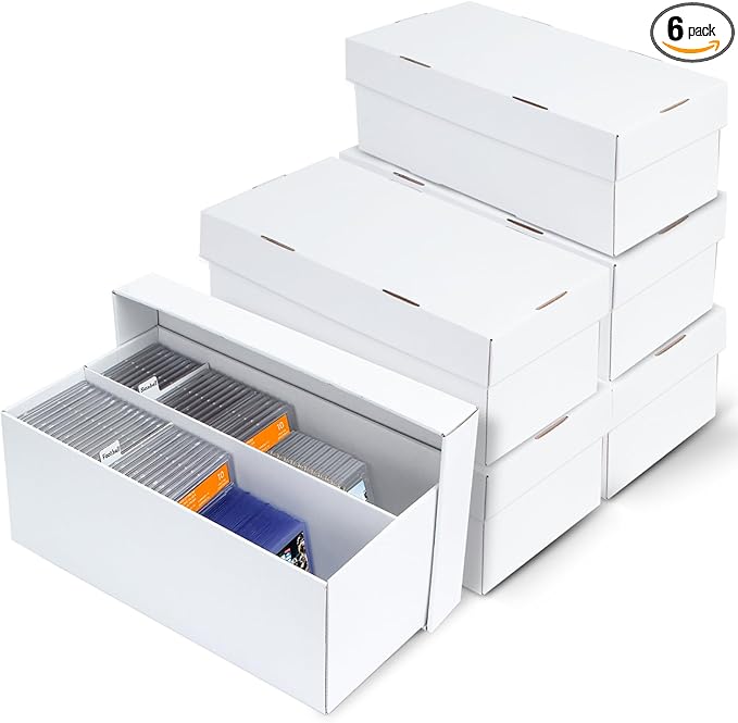 Pulchra 6 Pack Trading Graded Card Storage Box - 2 Rows Graded Card Case Holds 88 PSA Slab Cards, Graded Card, Cardboard Holder Organizer Boxes with Dividers for Sport Cards PSA/GMA/CSG/SGC/HGA/MTG by Unknown