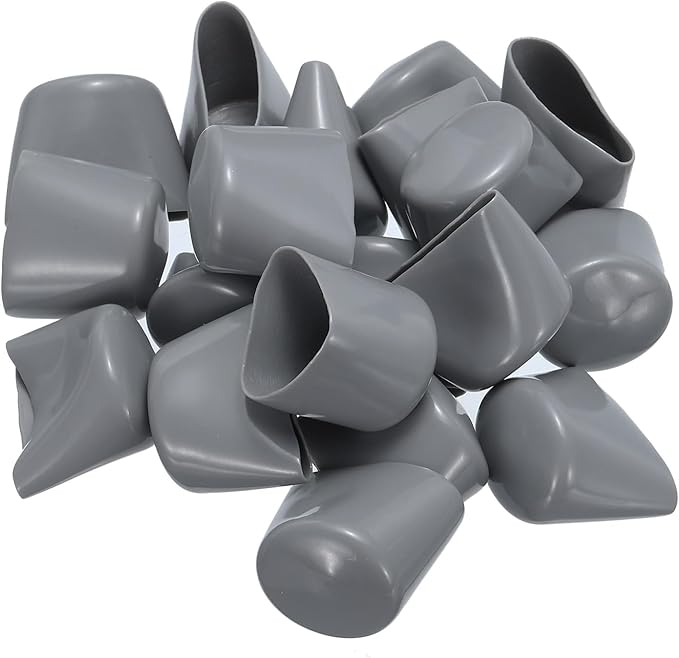 uxcell 20pcs Rubber End Caps 30mm ID Vinyl PVC Round Tube Bolt Cap Cover Screw Thread Protectors Grey - Image 4