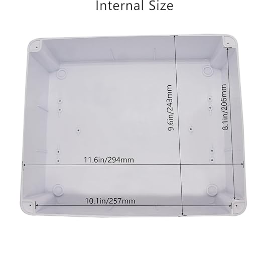 Junction box Dustproof Waterproof IP65 ABS Plastic Electrical Boxes, Indoor & Outdoor Electrical Power Cord Enclosure Universal Project Box DIY Case White 11.8 x 9.8 x 4.7 inch(300x250x120mm) - Image 5