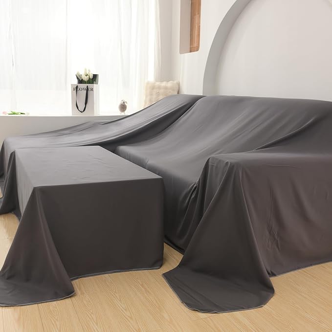 Furniture Cover Multi-Purpose, Indoor and Outdoor Furniture Dust Cover Sofa Cover Dustproof Breathable Mattress Protector Cabinet Cloth Home Dust Block (Dark Gray, 240cm x 100cm(94x39in)) - Image 8