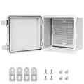 Junction Box, ABS Plastic IP65 Waterproof Dustproof Universal Electrical Enclosure Hinged Shell Outdoor and Indoor Usage Project Box, 5.9"x 5.9"x 3.5"(150x150x90mm), Grey by LMioEtool